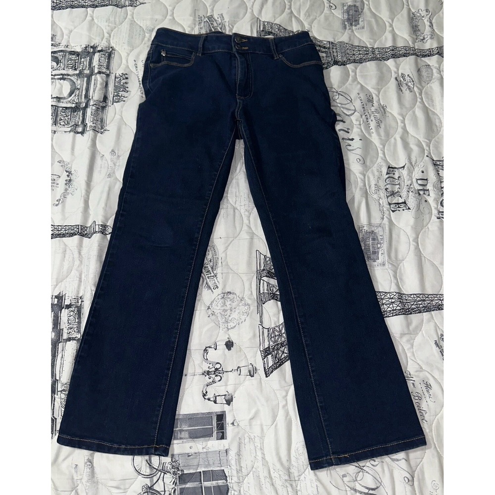 Tahari Jeans Women's 8 Blue Denim Stretch Mid Rise Skinny Leg 10/30 Euc